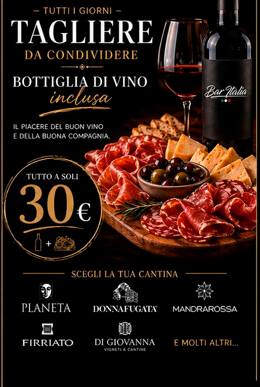 Tagliere da Condividere + Bottiglia di Vino